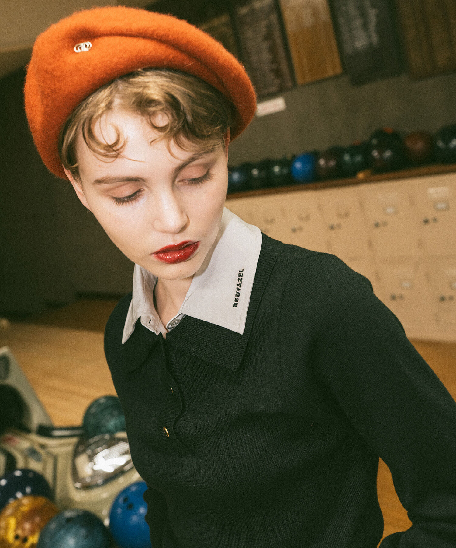 REDYAZEL「ダブルカラーポロニットトップス」|ニット・セーター|