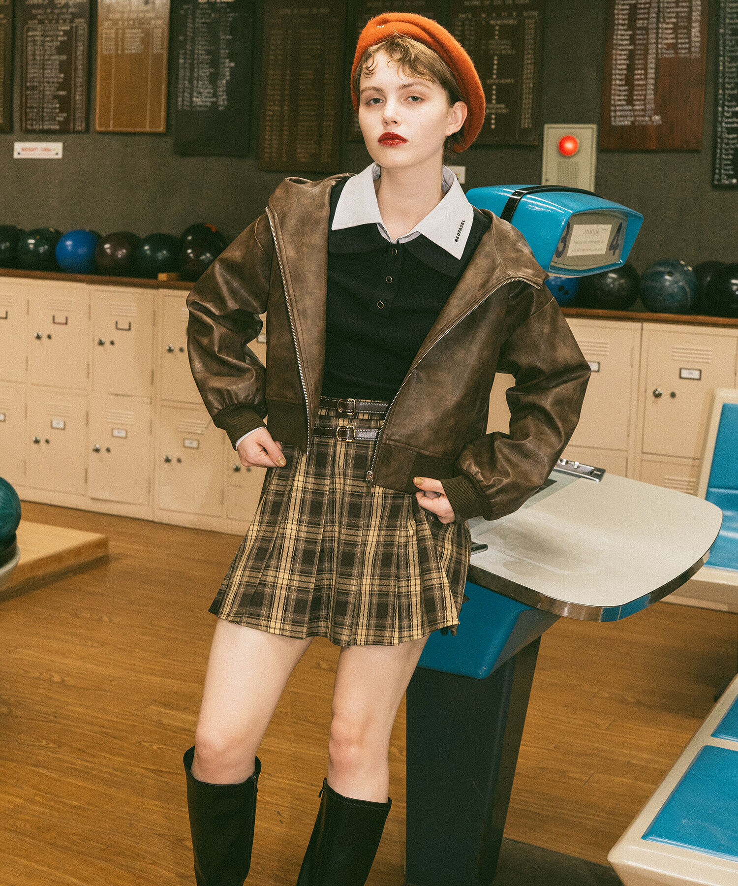 REDYAZEL「ダブルカラーポロニットトップス」|ニット・セーター|