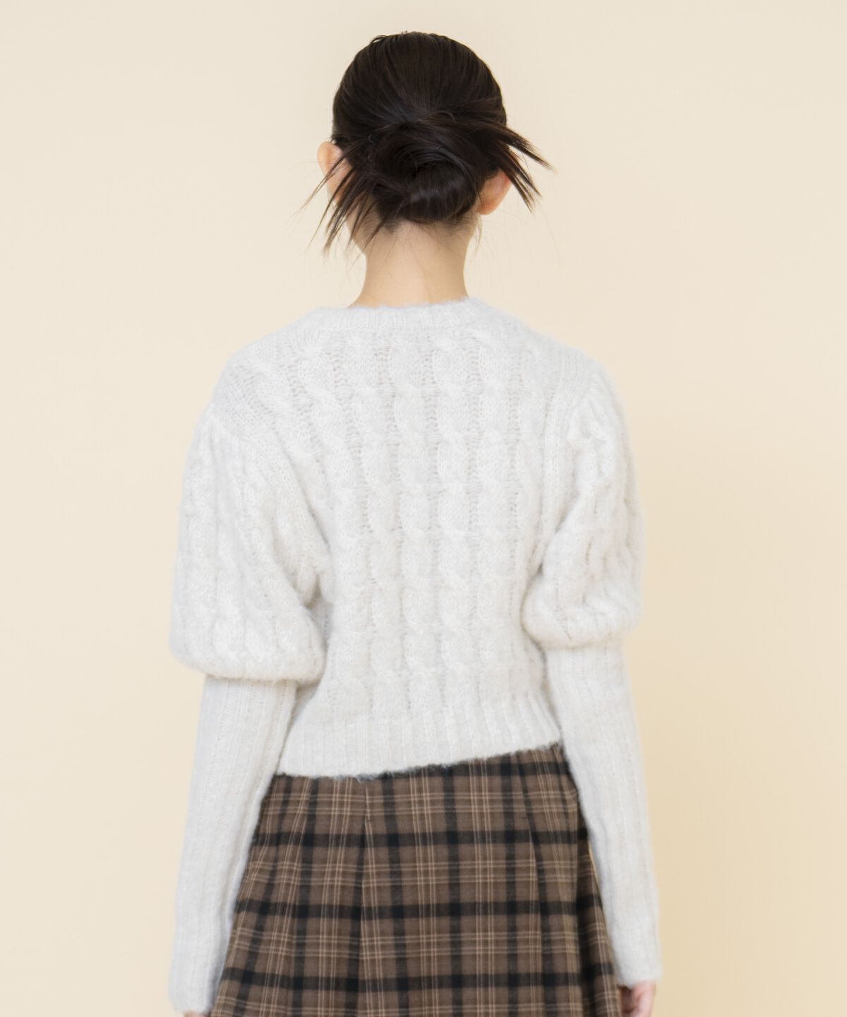 REDYAZEL「ケーブルパフスリーブニットトップス」|ニット・セーター|
