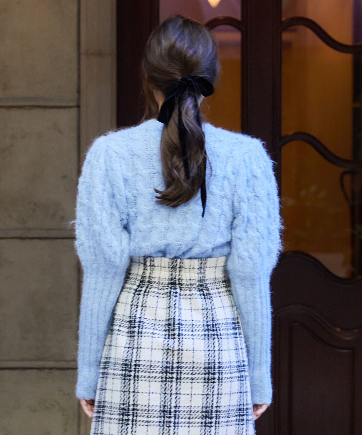 REDYAZEL「ケーブルパフスリーブニットトップス」|ニット・セーター|