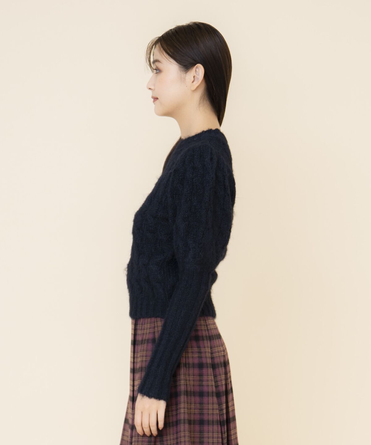 REDYAZEL「ケーブルパフスリーブニットトップス」|ニット・セーター|