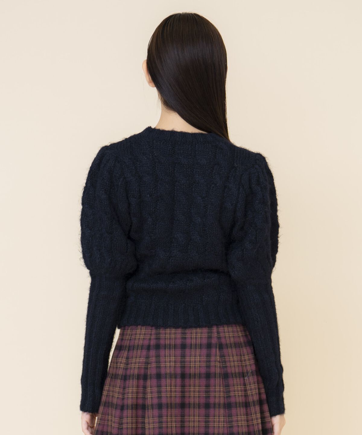 REDYAZEL「ケーブルパフスリーブニットトップス」|ニット・セーター|