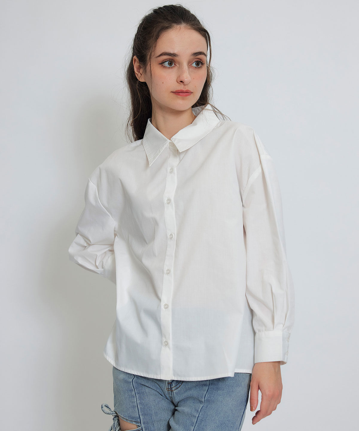 REDYAZEL「カレッジライクラインベスト&times;シャツブラウス」|ニット・セーター|