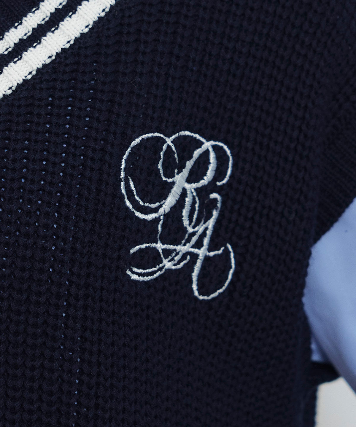 REDYAZEL「カレッジライクラインベスト&times;シャツブラウス」|ニット・セーター|