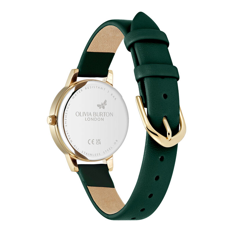 OLIVIA BURTON 「〈OLIVIA BURTON(ｵﾘﾋﾞｱﾊﾞｰﾄﾝ)〉ｼｸﾞﾈﾁｬｰ 30mm ｲﾗｽﾄﾚｲﾃｯﾄﾞ ﾌﾛｰﾗﾙﾌｫﾚｽﾄｸﾞﾘｰﾝ ﾚｻﾞｰ」|腕時計|