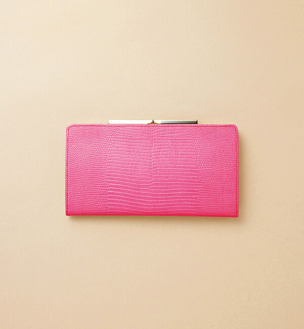 TOPKAPI 「LUCIA[ルチア]イタリアンレザー・リザード型押し・がま口長財布」|財布|マゼンタピンク