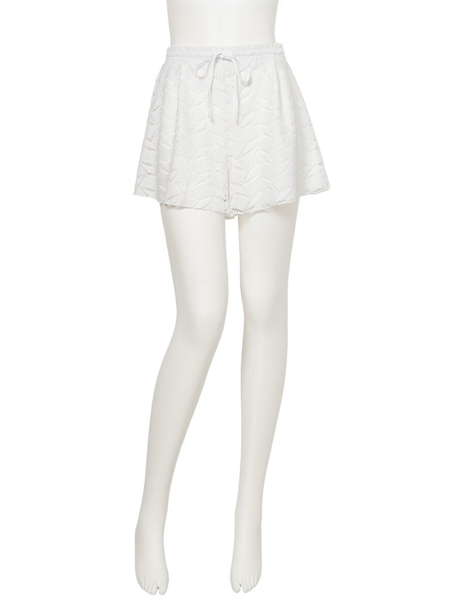 Riberce「無地レースショートパンツ」|スポーツ|ホワイト