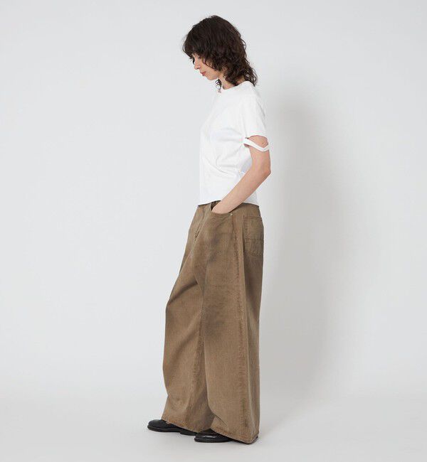 ASTRAET「＜ASTRAET＞フライス エリソデスリット クルーネックTシャツ」|Tシャツ・カットソー|