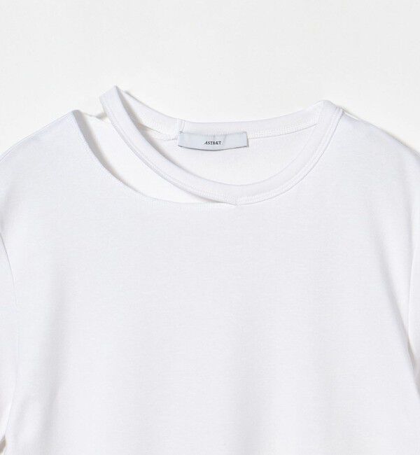 ASTRAET「＜ASTRAET＞フライス エリソデスリット クルーネックTシャツ」|Tシャツ・カットソー|