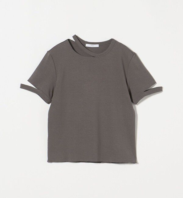 ASTRAET「＜ASTRAET＞フライス エリソデスリット クルーネックTシャツ」|Tシャツ・カットソー|