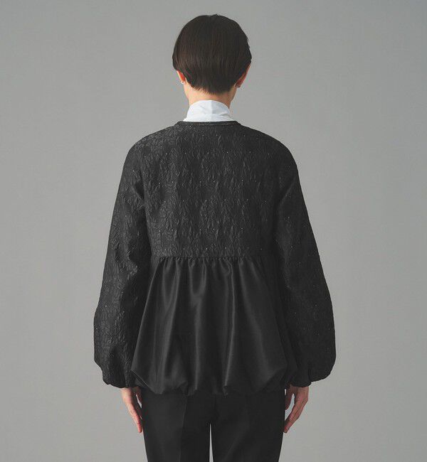 UNITED ARROWS「GISHA 2トーン ジャガード ジャケット」|ノーカラージャケット|