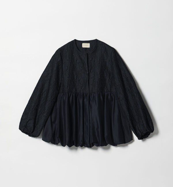 UNITED ARROWS「GISHA 2トーン ジャガード ジャケット」|ノーカラージャケット|