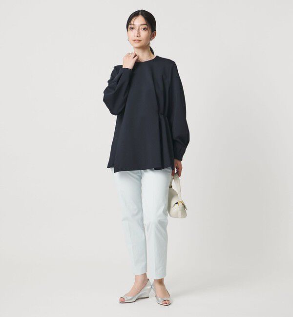 UNITED ARROWS「SPONGY クルーネック ギャザー ブラウス」|シャツ・ブラウス|