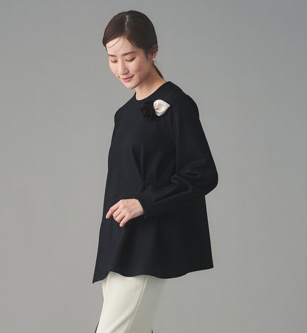 UNITED ARROWS「SPONGY クルーネック ギャザー ブラウス」|シャツ・ブラウス|