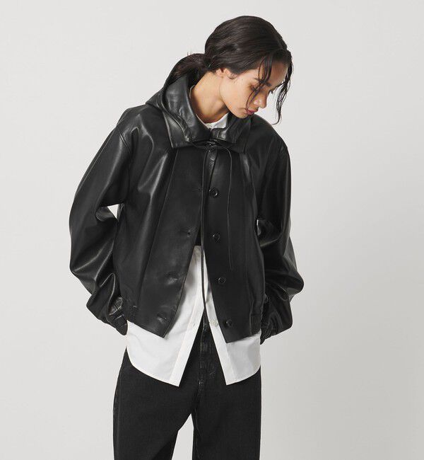 AEWEN MATOPH「＜AEWEN MATOPH＞フードラムレザーブルゾン ‐2WAY‐」|その他|