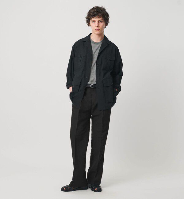 UNITED ARROWS「ウール/リネン トロピカル タンブラー ワイドストレート パンツ」|スラックス|