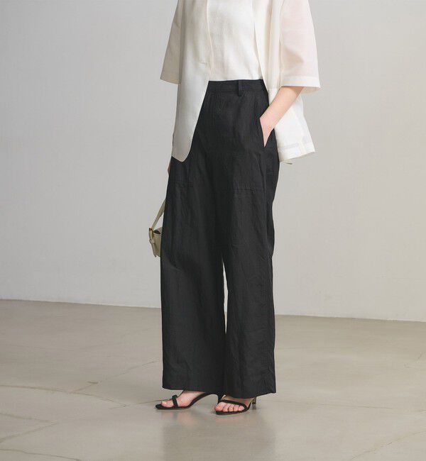 UNITED ARROWS「リネン パッチポケット イージーパンツ ‐ウォッシャブル‐」|チノ|