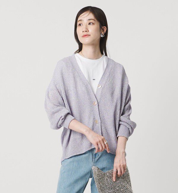 UNITED ARROWS「ペーパー Vネック カーディガン」|カーディガン|LILAC