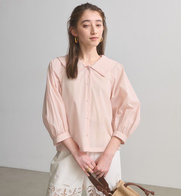 UNITED ARROWS「ビック カラー ブラウス ‐ウォッシャブル‐」|シャツ・ブラウス|LT.PINK