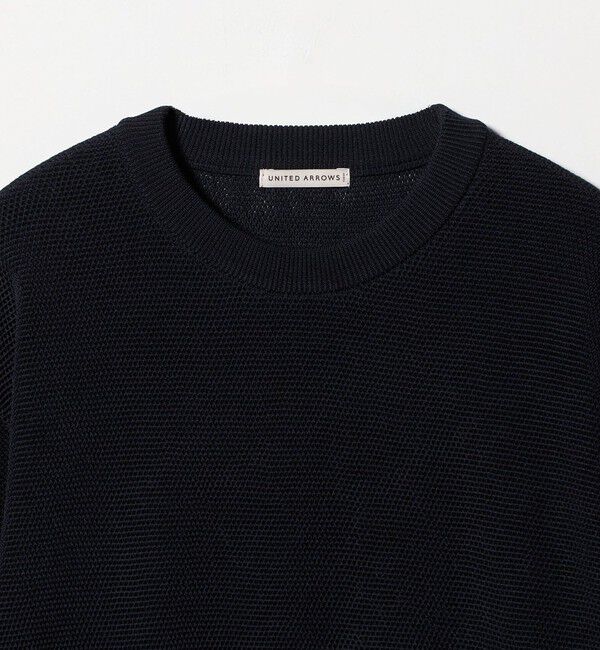 UNITED ARROWS「シャーリーカーン バーズアイ ショートスリーブ クルーネック ニットTシャツ」|ニット・セーター|