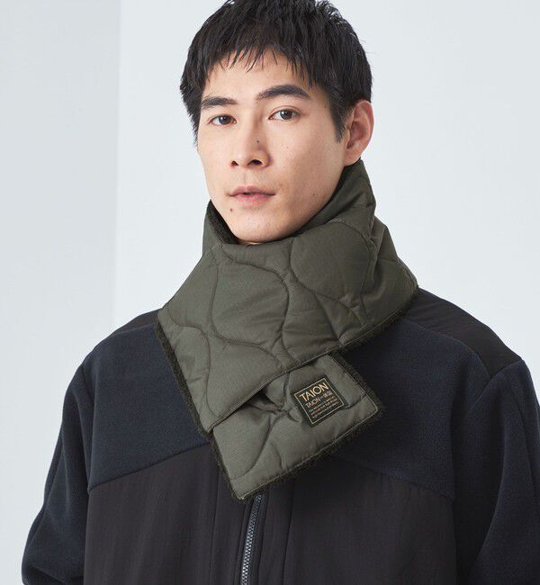 UNITED ARROWS green label relaxing「＜TAION＞ミリタリー リバーシブル ダウンマフラー」|マフラー|MD.GRAY