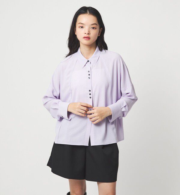 EMMEL REFINES「＜EMMEL REFINES＞EM V/ポプリン オーバー シャツ」|シャツ・ブラウス|LILAC