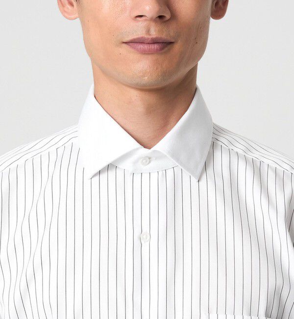 UNITED ARROWS green label relaxing「コットン ツイル ピンストライプ クレリック ワイドカラー ドレスシャツ -イージーアイロン-」|シャツ・ブラウス|