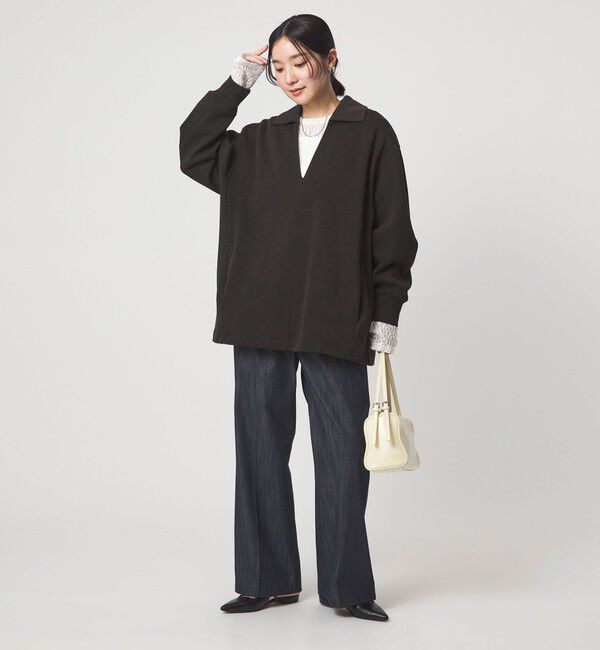 UNITED ARROWS green label relaxing「【WEB限定】＜at ease＞ダブルフェイス エリツキ プルオーバー カットソー」|Tシャツ・カットソー|