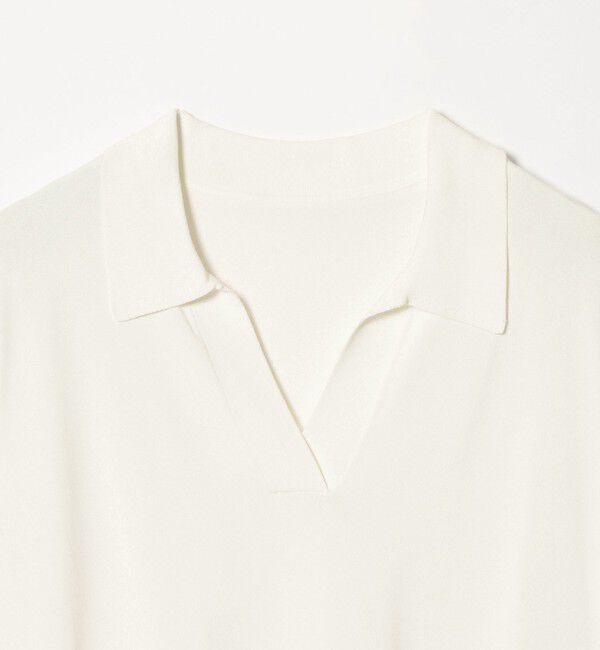 UNITED ARROWS green label relaxing「【WEB限定】＜at ease＞エリツキ スキッパー ニット 接触冷感 UVカット 遮熱」|ニット・セーター|