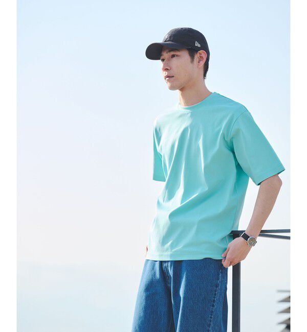 UNITED ARROWS green label relaxing「オーガニックコットン ポンチ クルーネック Tシャツ -接触冷感-」|Tシャツ・カットソー|LT.BLUE