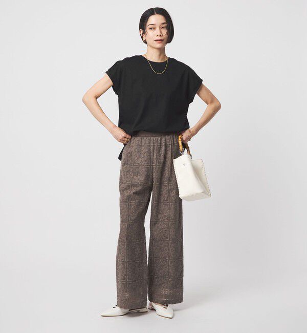 UNITED ARROWS green label relaxing「グロッシー フレンチスリーブ Tシャツ 制菌」|Tシャツ・カットソー|