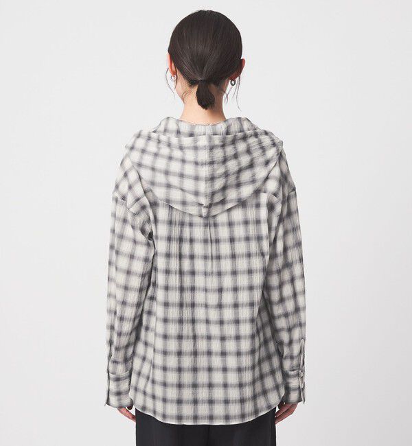 UNITED ARROWS green label relaxing「【WEB限定】＜at ease＞フード チェック シャツ」|シャツ・ブラウス|