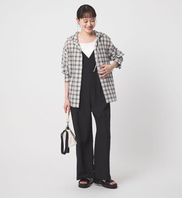 UNITED ARROWS green label relaxing「【WEB限定】＜at ease＞フード チェック シャツ」|シャツ・ブラウス|