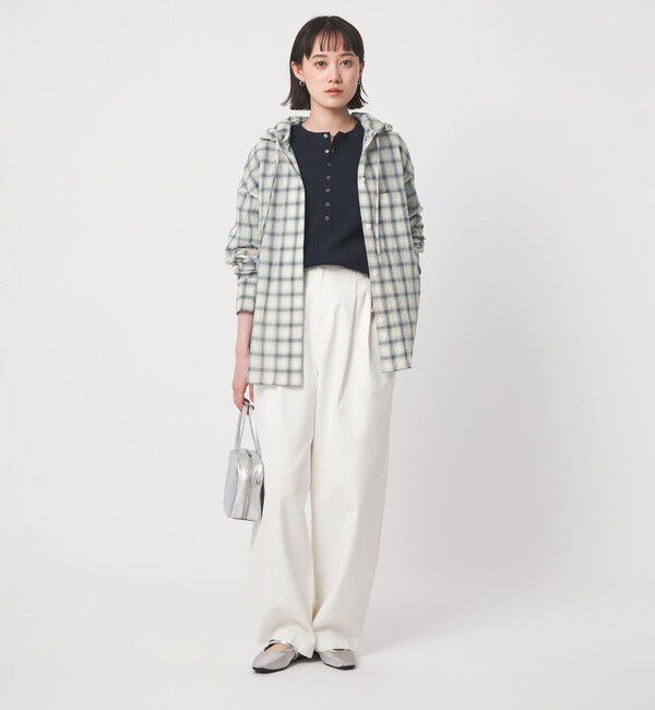 UNITED ARROWS green label relaxing「【WEB限定】＜at ease＞フード チェック シャツ」|シャツ・ブラウス|