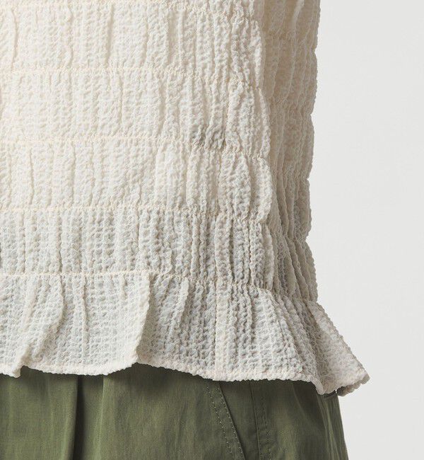 UNITED ARROWS green label relaxing「【WEB限定】＜at ease＞シアー サッカーライク クルーネック カーディガン」|カーディガン|