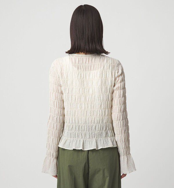 UNITED ARROWS green label relaxing「【WEB限定】＜at ease＞シアー サッカーライク クルーネック カーディガン」|カーディガン|