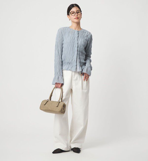 UNITED ARROWS green label relaxing「【WEB限定】＜at ease＞シアー サッカーライク クルーネック カーディガン」|カーディガン|