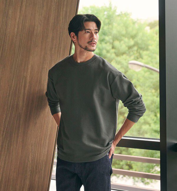 BEAUTY&YOUTH UNITED ARROWS「【WEB限定 WARDROBE SMART】エアリー カノコ  カットソー 【抗菌・防臭】」|Tシャツ・カットソー|DK.GRAY