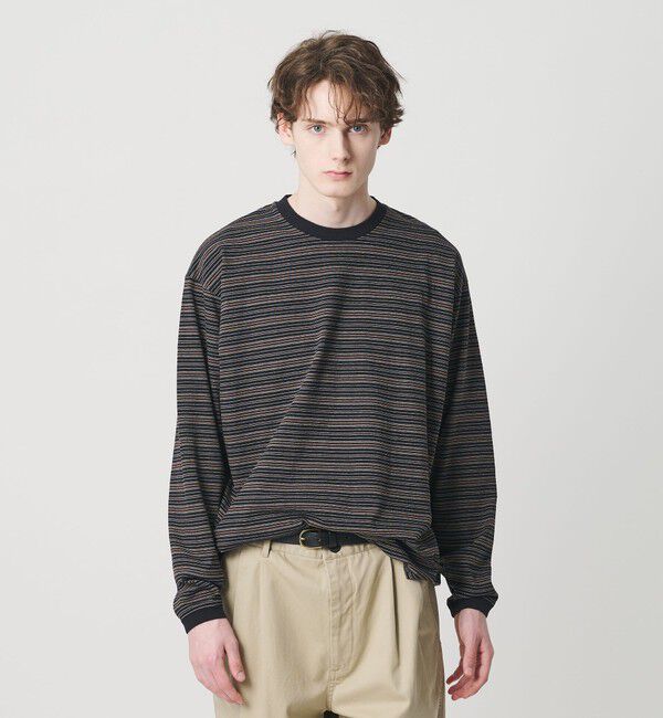 BEAUTY&YOUTH UNITED ARROWS「オルタネイトボーダー ボリュームスリーブ クルーネック カットソー」|Tシャツ・カットソー|