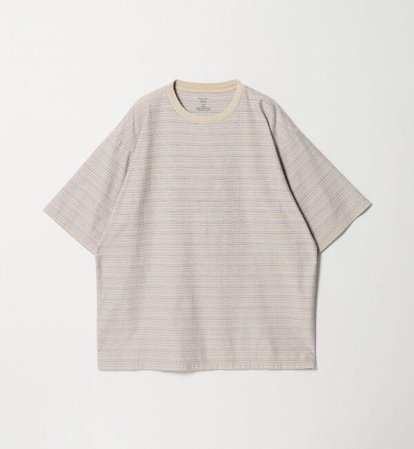 STEVEN ALAN「＜Steven Alan＞ オーガニックコットン マルチボーダー ショートスリーブ Tシャツ」|Tシャツ・カットソー|NATURAL