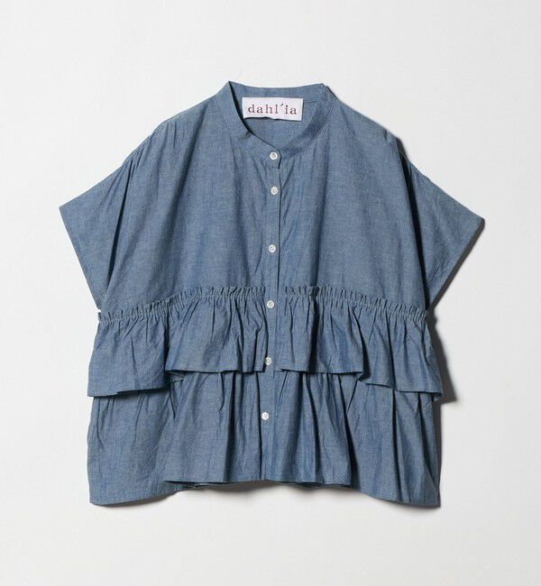 BEAUTY&YOUTH UNITED ARROWS「＜dahl&rsquo;ia＞フリル ショートスリーブ ブラウス 」|シャツ・ブラウス|COBALT
