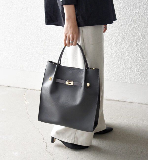 SHIPS any「SHIPS any: A4 メタル フィッティング トート バッグ」|トートバッグ|チャコールグレー