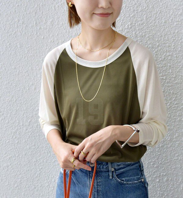 SHIPS for women「St.Johns 3rd club:〈洗濯機可能〉シアー ベースボール TEE」|Tシャツ・カットソー|