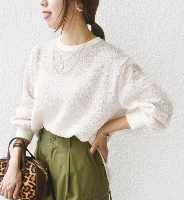 SHIPS for women「【WEB限定】〈手洗い可能〉ランダムブルーゼ ロングスリーブ プルオーバー」|プルオーバー|