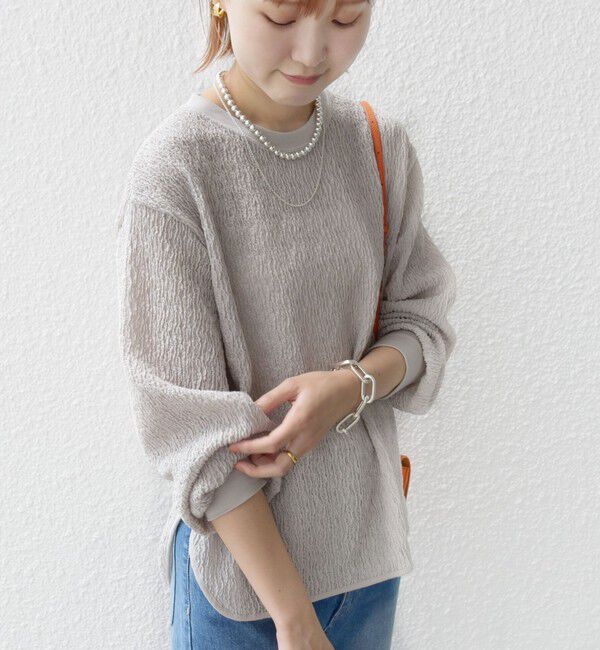 SHIPS for women「【WEB限定】〈手洗い可能〉ランダムブルーゼ ロングスリーブ プルオーバー」|プルオーバー|