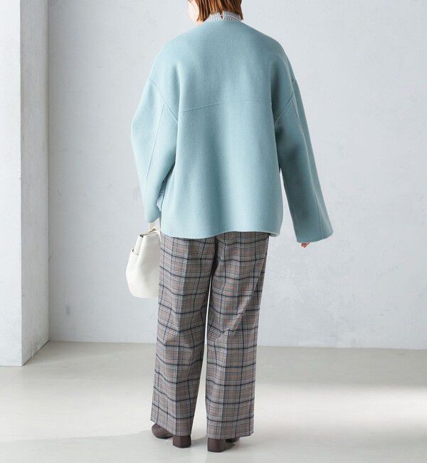 SHIPS for women「リバー ファー ポケット コート」|ノーカラーコート|