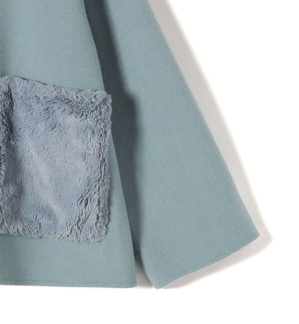 SHIPS for women「リバー ファー ポケット コート」|ノーカラーコート|