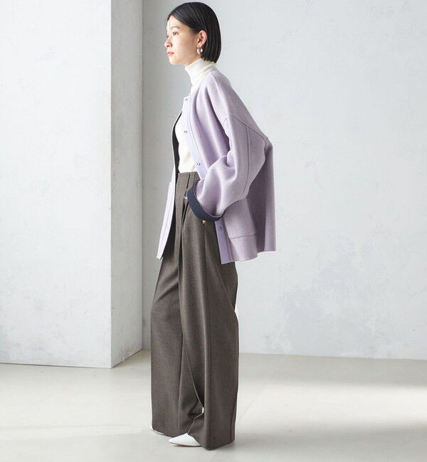 SHIPS for women「リバー ファー ポケット コート」|ノーカラーコート|