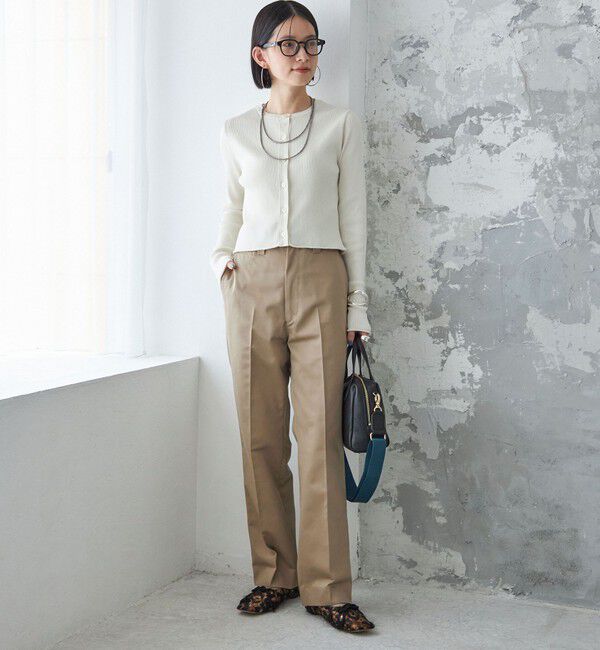 SHIPS for women「〈手洗い可能〉レーヨン ポリ リブ クルーネック カーディガン」|カーディガン|