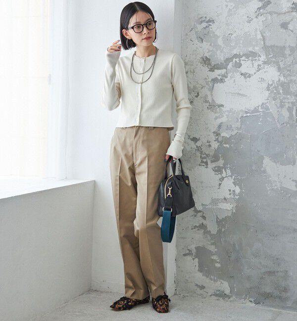 SHIPS for women「〈手洗い可能〉レーヨン ポリ リブ クルーネック カーディガン」|カーディガン|